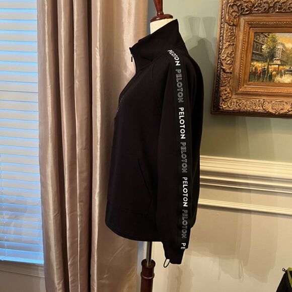 EEUC Women's Peloton Black & White Mock Neck Half Zip Pullover Sweatshirt MEDIUM - Picture 4 of 4